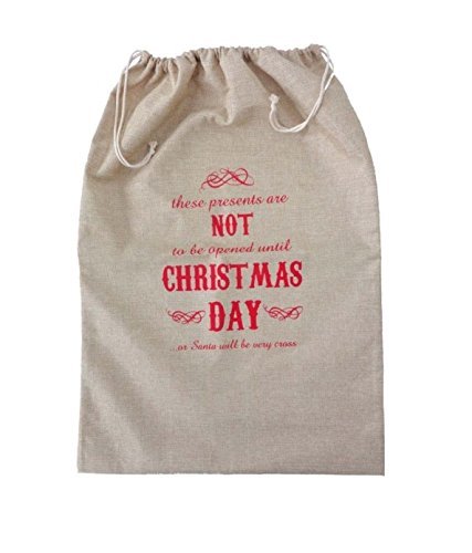 1 x Sac en toile de jute rustique Inscription Merry Christmas Décoration de Noël Vintage Pour cadeaux de Noël 5023674141164 BEAM