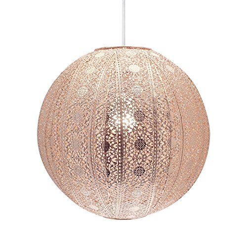 CC Lustre moderne en forme de boule de style marocain Plafonnier Cuivre code EAN 5023674152450 
