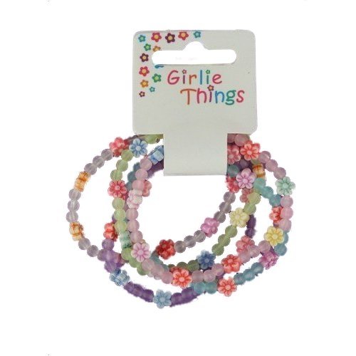 Bracelets fleurs givrées pour filles - Lot de 5
