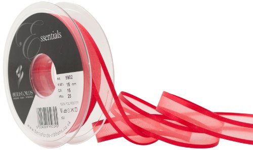Ruban d'organza élégance 15 mm, rouge