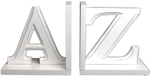 New England Style shabby chic "A à Z serre-livres - Finition Bois Peint Ivoire code EAN 5024418323983 