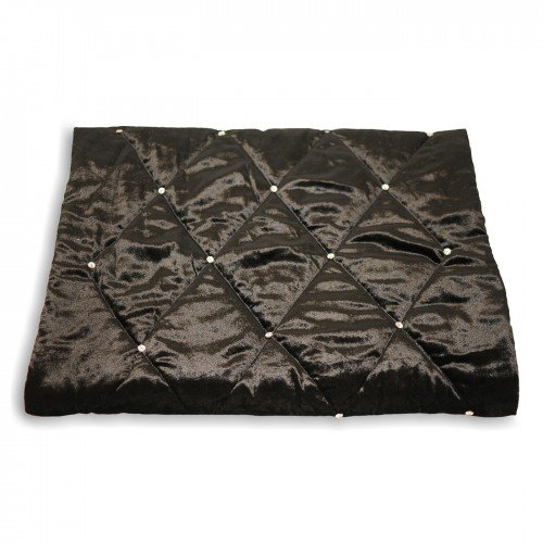 Chemin de lit velours Diamante, satin et strass, 70x220cm, Noir, Chemin de lit 5025532198730 Riva Home "Designed For Life"
