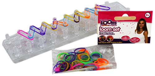 TOYLAND Le Jeu de Métier à tisser d'Amitié - 1 Métier à tisser, 50 Bandes Au néon, 3 S-clasps, 1 Instrument Knotting (HL258) code EAN 5025572017626 