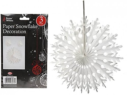 SnowW Décoration Pack de 3 Livre de Noël de flocon de neige de Noël 5025572030762 (5025572030762)