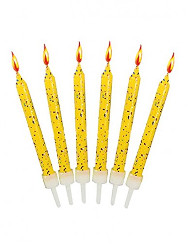 Parafete Bougies anniversaire jaunes pailletées (x12) 5026281070193 (5026281070193)