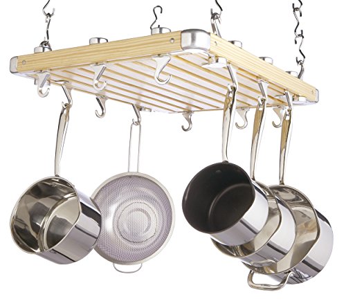 Deluxe porte-casseroles en bois fixation plafon...