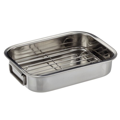 Roasting pan with rack, stainless steel