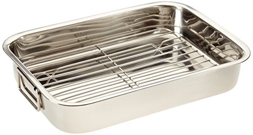 Roasting pan with rack, stainless steel