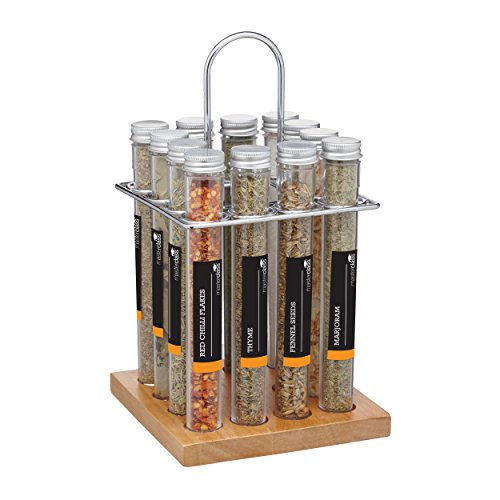 Master Class Herbs and Spices Etagere Ã  épice bois + 12 tubes - Masterclass 5028250474308 (5028250474308)