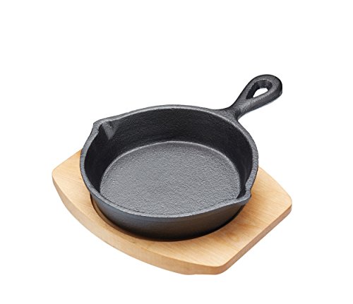 Artesa 15 cm-poêle à saisir-fonte-mini avec planche en bois d'érable 5028250591951 Master Class