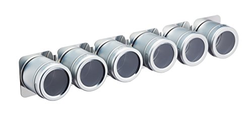 Lot de 6 pots à épices sur support magnétique m...