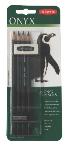 Derwent Onyx Blister Ensemble de 4 foncé Graphi...