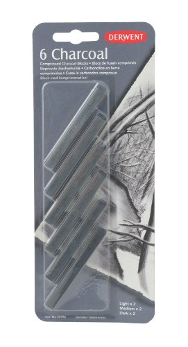 DERWENT Derwent Compressed Charcoal Blister Solid Charcoal Blocks (Set de 6) code EAN 5028252028349 