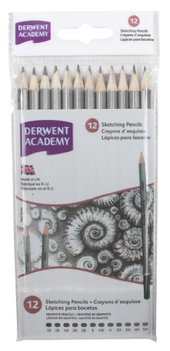 Derwent Lot de 12 crayons de dessin au graphite