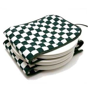 Hot Ideas Chauffe assiette électrique - 12 assiette carreaux vertes et blanches (eur prise) 5028335000309 (5028335000309)