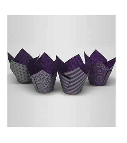 character-place Character-place Lot de 50 caissettes à muffin pliées en forme de tulipe Papier argenté et violet code EAN 5029014702675 