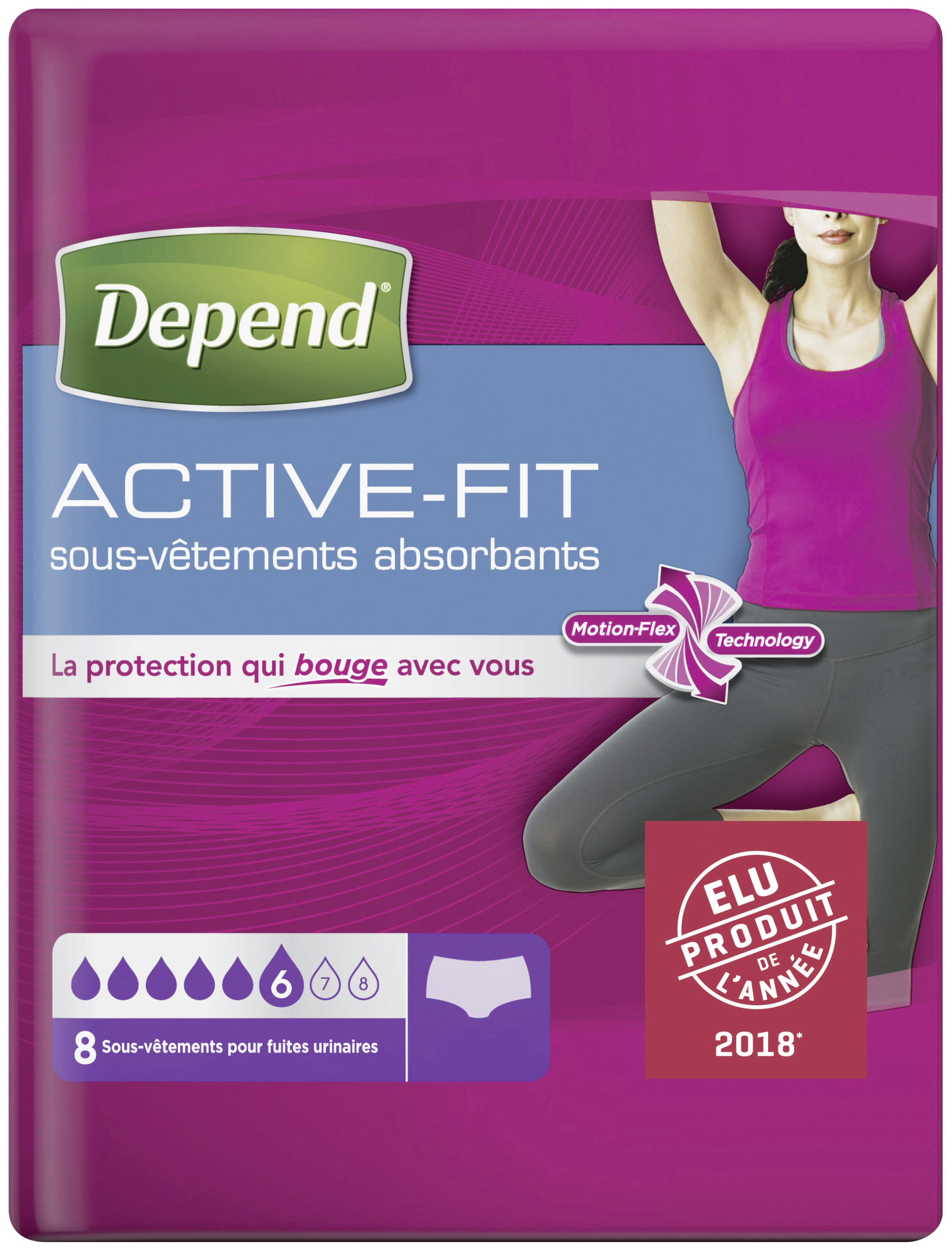 Sous-vêtements absorbants active-fit femme Depend