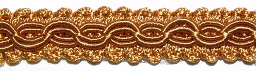 Tresse guipés x 10 mm doré foncé 12,5 m