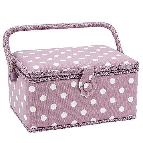 Moyenne dans une boîte à couture blanc motif ma...