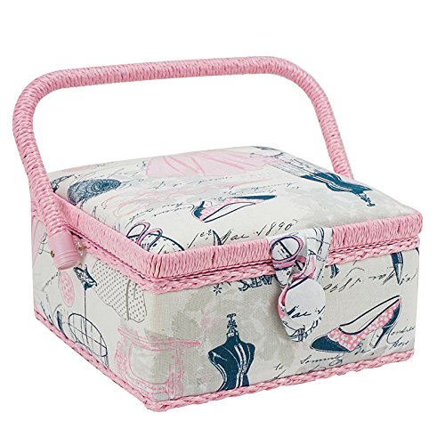 Petite boîte à couture carré rose & dans un jol...