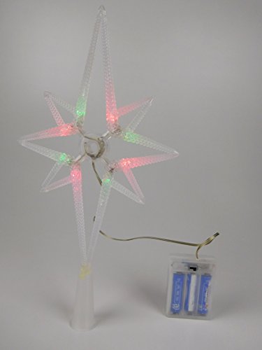 28cm Light Up Tree Top étoiles - Rouge + LED ve...