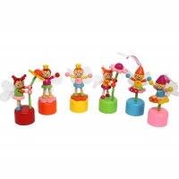 Fée Push Up en bois jouet, 6, 5 x 13 x 5 cm