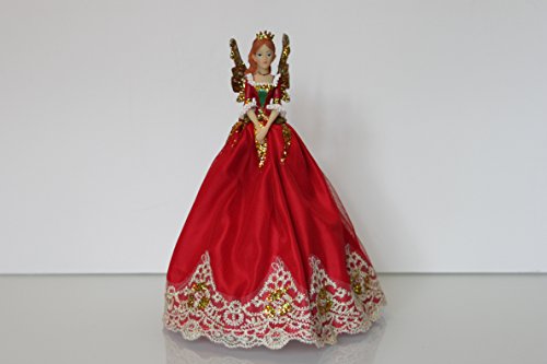 Rouge et or arbre de Noël Top ange avec ailes 2...