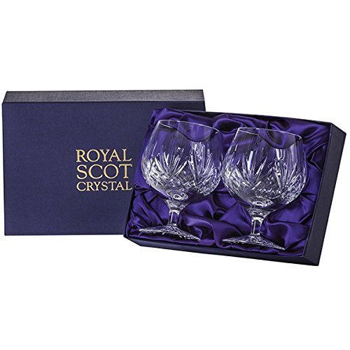 Coffret de 2 verres à cognac - cristal taillé -...