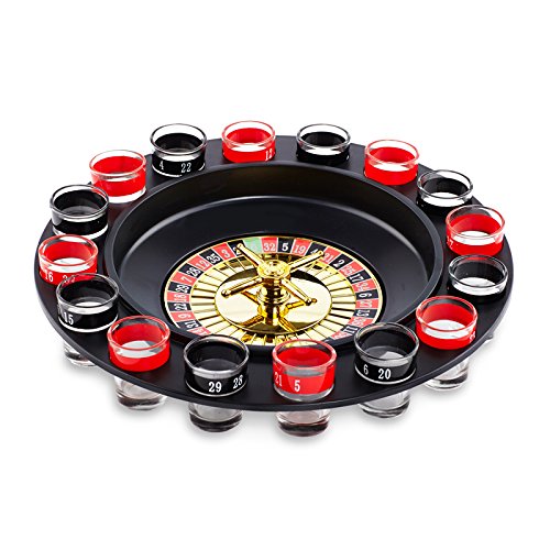 Jeu de roulette à boire avec verres à shooter
