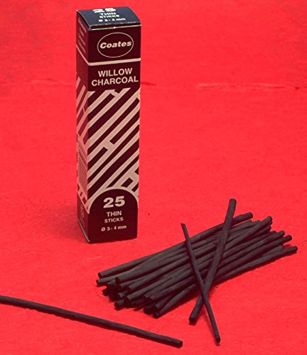 Coates Lot de 25 crayons fusains 2-3 mm noir code EAN 5032341000277 