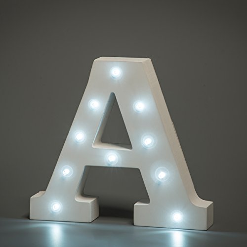 Jusqu'à lumières LED décorative en bois en forme de lettres de l'Alphabet Blanc-Lettre A 5033418999050 smiling faces