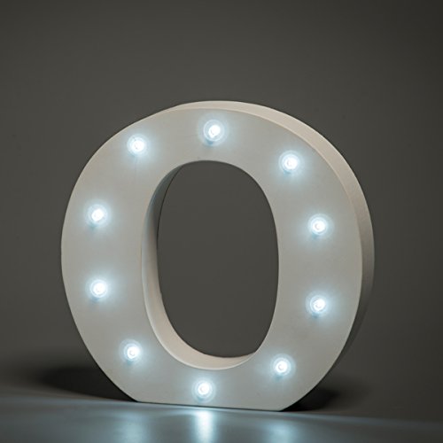 Up in Lights Lettre O de l’alphabet en bois ave...