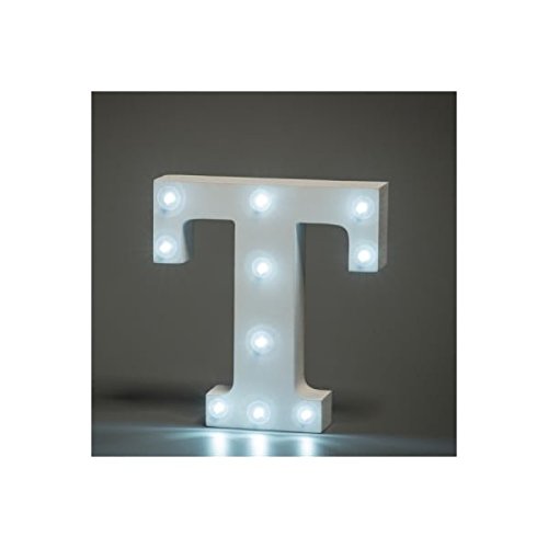 Jusqu'à lumières LED décorative en bois en forme de lettres de l'Alphabet Blanc-Lettre T 5033418999234 smiling faces