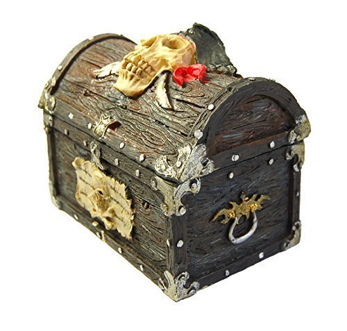 Polyrésine Pirate Coffre Au Trésor / Box (crâne...