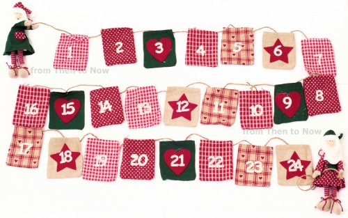 Christmas Guirlande en tissu Shabby Chic & Cale...