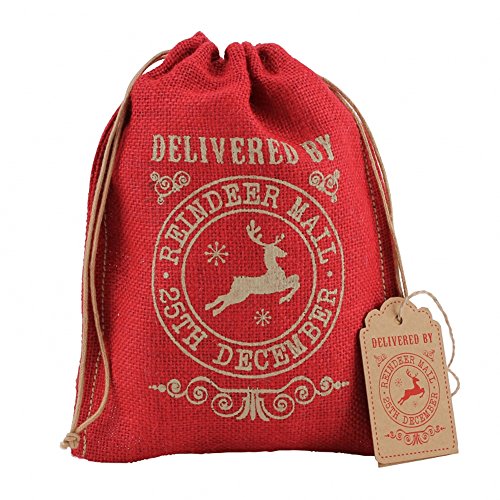 Petit sac cadeau Noël Renne 'Delivered Par cour...