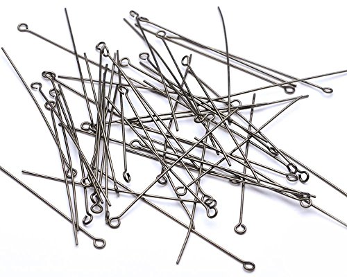Métal eyepin cm, lot de 100, de style ancien noir