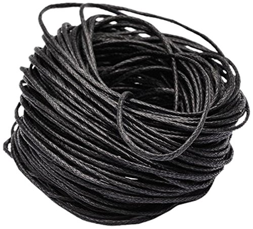 Bobine de fil en coton ciré noir 1 mm 10 m