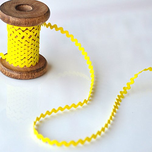 8 mm Ric Rac Bordure jaune - par mètre de longueur