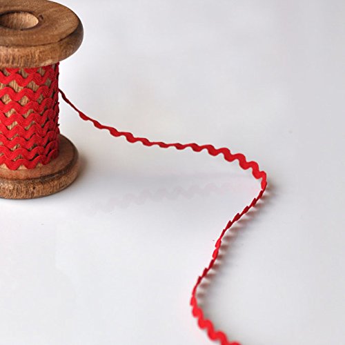 8 mm Ric Rac Bordure rouge - par mètre de longueur