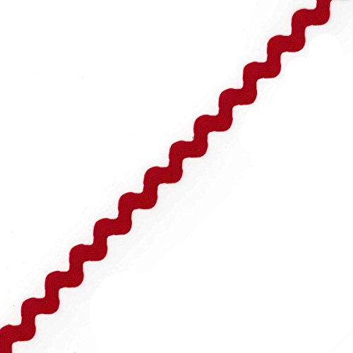 14 mm Ric Rac Bordure rouge - par mètre de long...