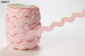 14 mm Ric Rac Bordure Rose - par mètre de longueur