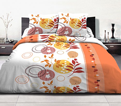 Home Passion 60359 parures de couette 3 pièces 57 fils coton dimanche corail 220 x 240 cm code EAN 5037632603595 