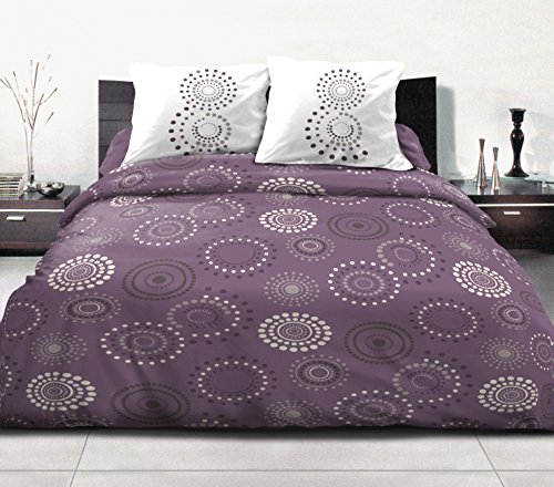 60374 parures 3 pièces hermine violine coton mu...