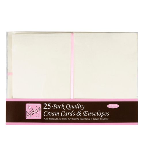 Cartes et enveloppes a5 lot de 25 enveloppes crème