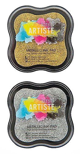 Docrafts Lot de 2 tampons encreurs Doré/argenté...