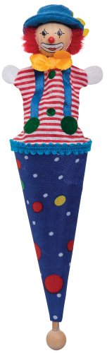 Classique coloré tissu et bois Pop Up Cône Puppets