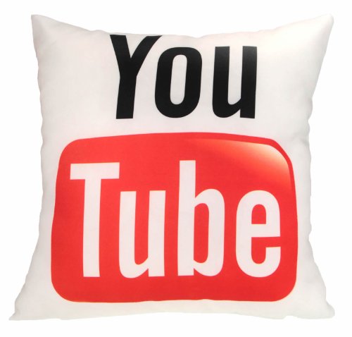 Textiles Idéal you tube, housses de coussin, rétro, geek, 43cm x 43cm, rouge, blanc code EAN 5039373055558 
