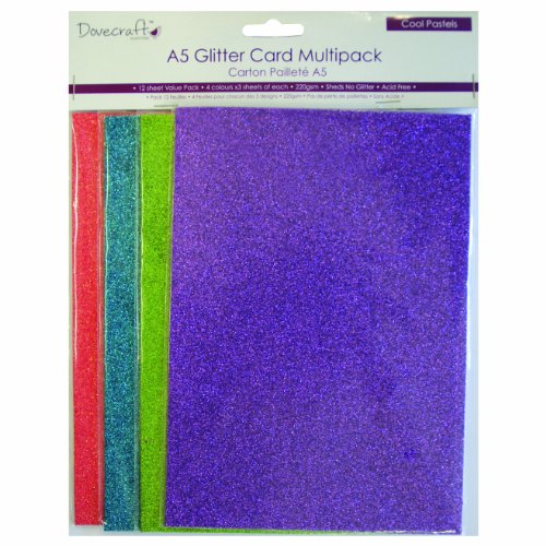 Paquet de 12 feuilles cartonnées à paillettes c...