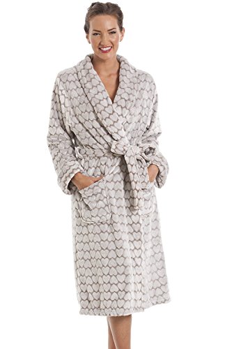 Peignoir en polaire - motif coeurs - couleur vi...